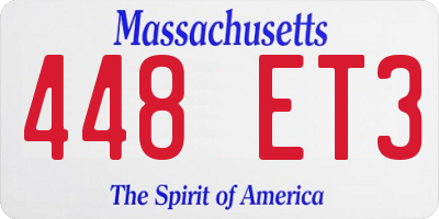 MA license plate 448ET3