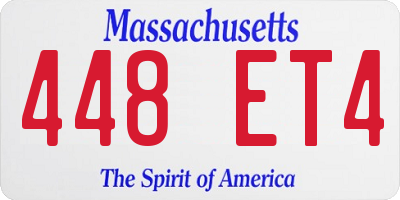 MA license plate 448ET4