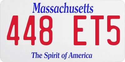MA license plate 448ET5