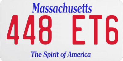 MA license plate 448ET6