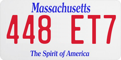 MA license plate 448ET7