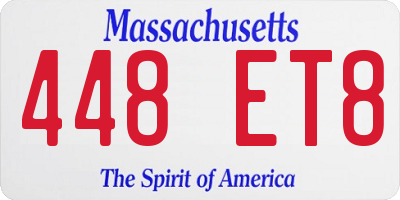 MA license plate 448ET8