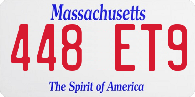 MA license plate 448ET9