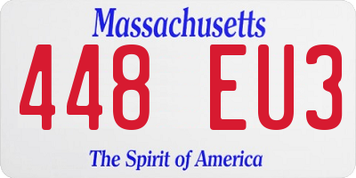 MA license plate 448EU3