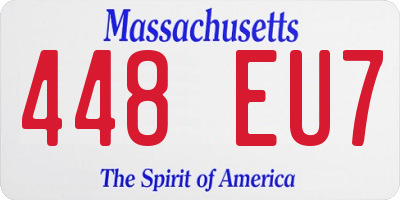 MA license plate 448EU7