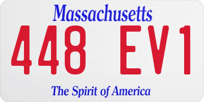 MA license plate 448EV1