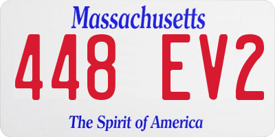 MA license plate 448EV2