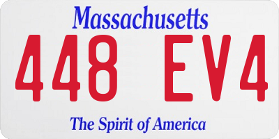 MA license plate 448EV4