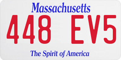 MA license plate 448EV5