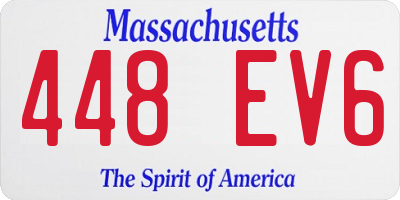 MA license plate 448EV6