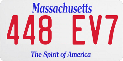 MA license plate 448EV7