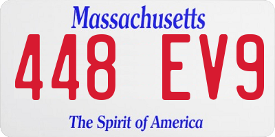 MA license plate 448EV9