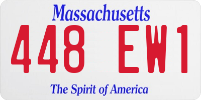 MA license plate 448EW1