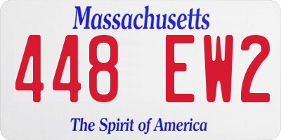 MA license plate 448EW2