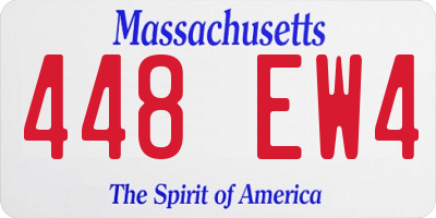 MA license plate 448EW4
