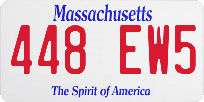 MA license plate 448EW5