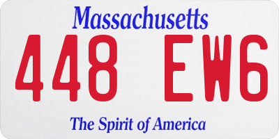MA license plate 448EW6