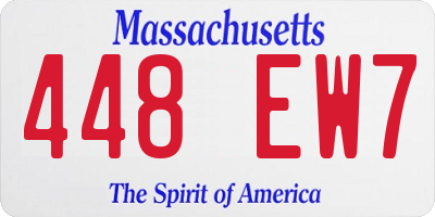 MA license plate 448EW7