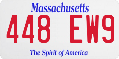 MA license plate 448EW9