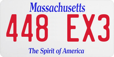 MA license plate 448EX3