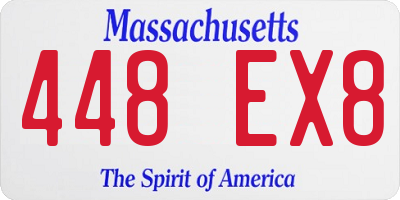 MA license plate 448EX8