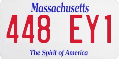 MA license plate 448EY1