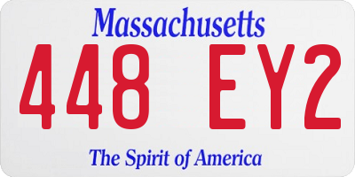MA license plate 448EY2