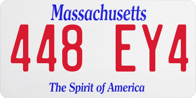 MA license plate 448EY4