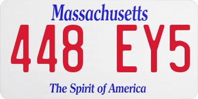 MA license plate 448EY5