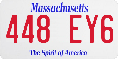 MA license plate 448EY6