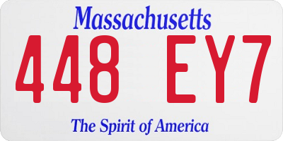 MA license plate 448EY7