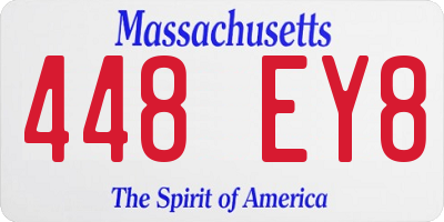 MA license plate 448EY8