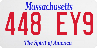 MA license plate 448EY9