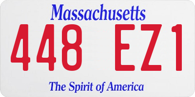 MA license plate 448EZ1