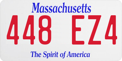 MA license plate 448EZ4