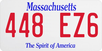 MA license plate 448EZ6