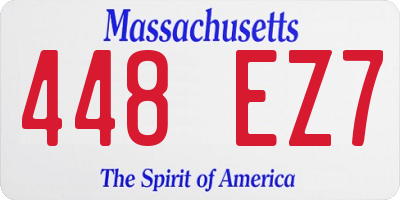 MA license plate 448EZ7