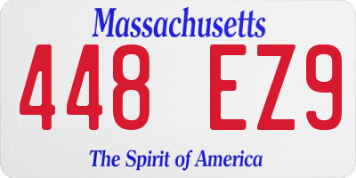MA license plate 448EZ9