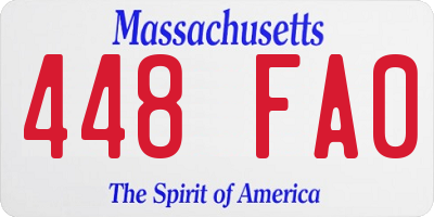 MA license plate 448FA0