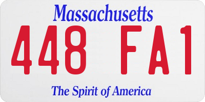 MA license plate 448FA1