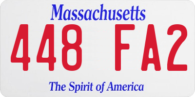 MA license plate 448FA2