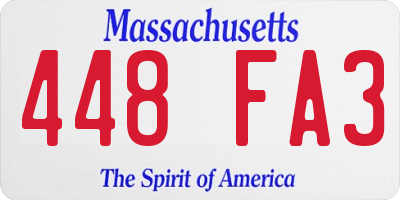 MA license plate 448FA3