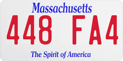 MA license plate 448FA4
