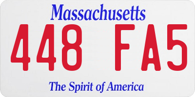MA license plate 448FA5