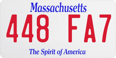 MA license plate 448FA7