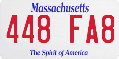 MA license plate 448FA8