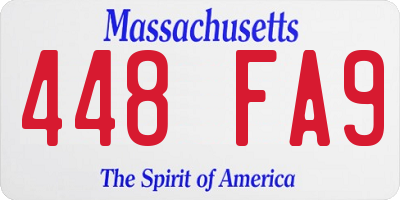 MA license plate 448FA9