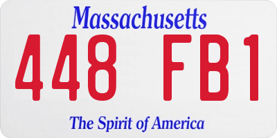 MA license plate 448FB1