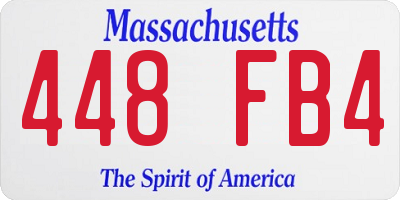 MA license plate 448FB4