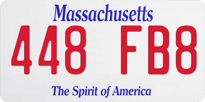 MA license plate 448FB8